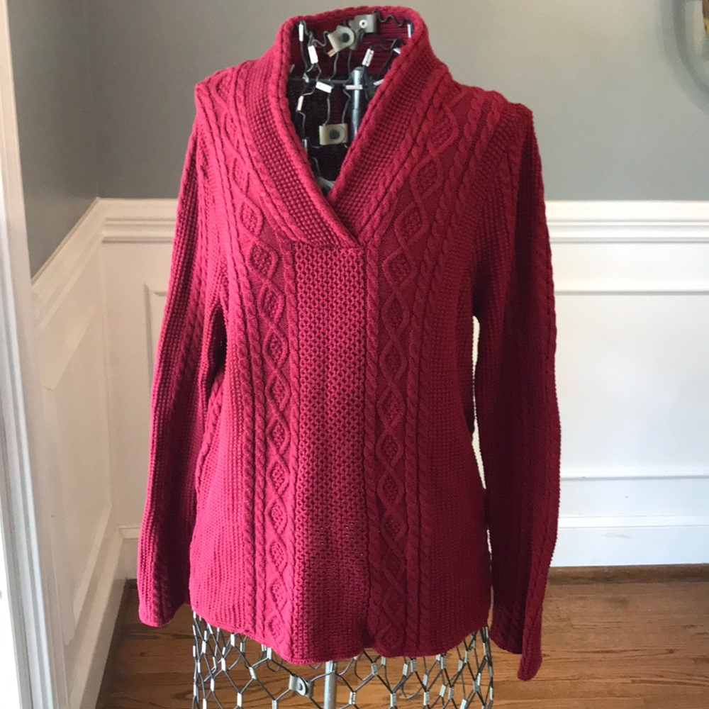 Jeanne Pierre Shawl Neck Sweater